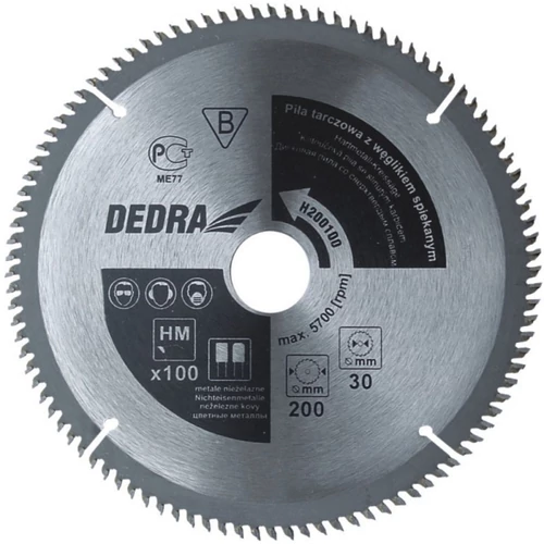 DEDRA H450100 Keményfém körfűrészlap 100 fog, átmérő 450x30mm, widia